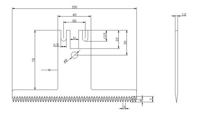 पैकिंग फिल्म कटिंग चाकू प्लास्टिक बैग कटिंग ट्रिमर ब्लेड Serrated 0